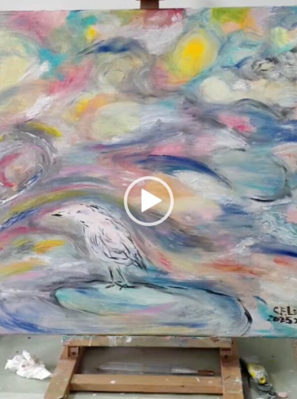 Painting skill demonstration, Bird by the Creek, LIU CHWEN FANG