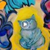 Painting skill demonstration, Pensive Cat, LIU CHWEN FANG