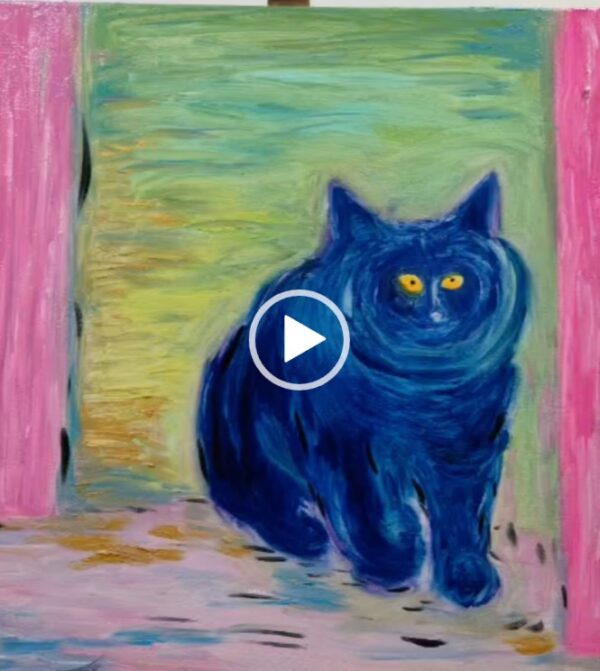 Painting skill demonstration, Mischievous Cat, LIU CHWEN FANG