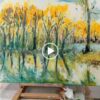 Painting skill demonstration, Reflection of Poplar Trees, LIU CHWEN FANG