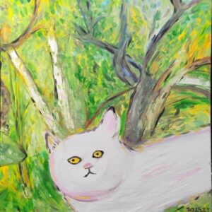 White Cat in the Garden
