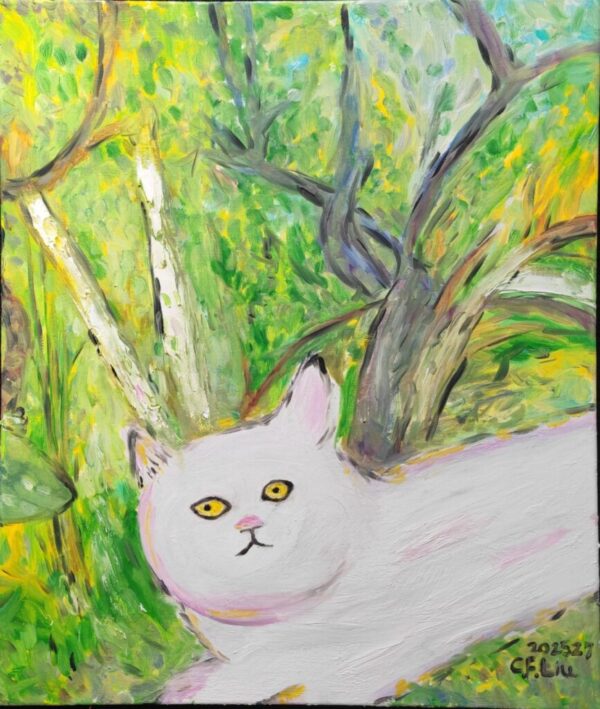 White Cat in the Garden