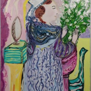 Woman Smelling Flowers