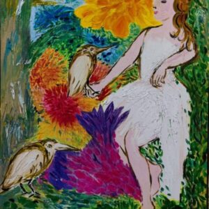 Woman with Pond Heron