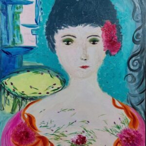Girl Holding Flowers